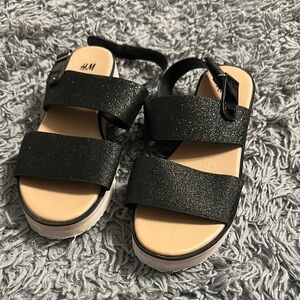 H&M Black Sparkle Strap Sandals